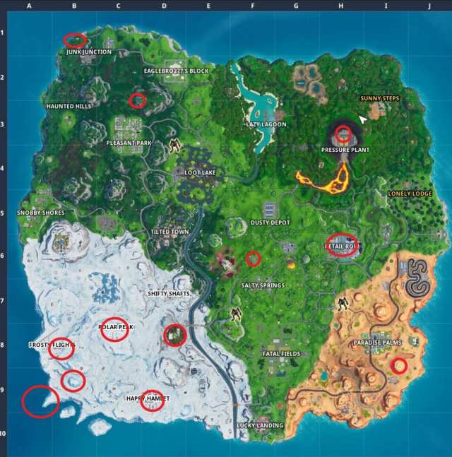 Fortnite No Dancing Signs locations map