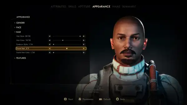 The Outer Worlds hairstyles, The Outer Worlds facial hair