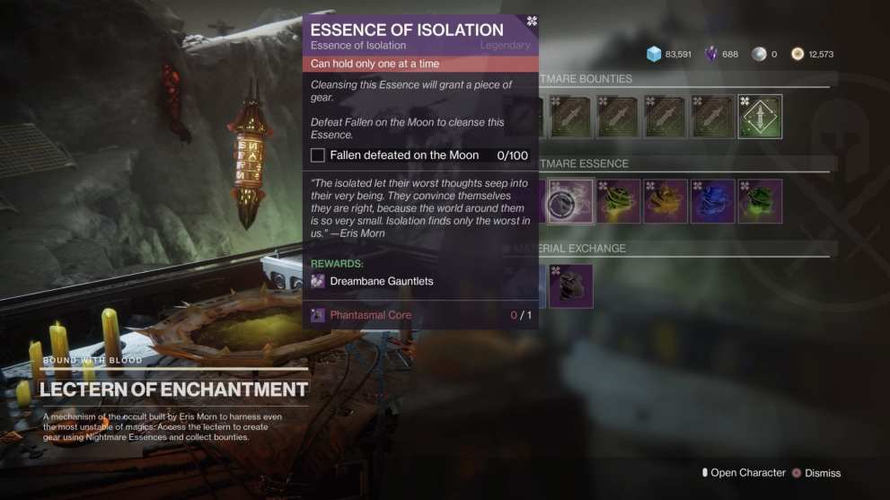 destiny 2 shadowkeep, essence of isolation