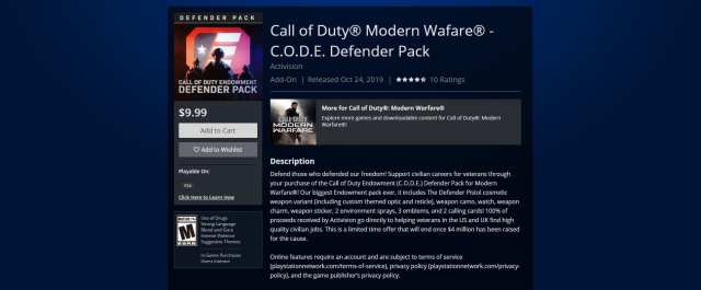 Modern Warfare endowment pack
