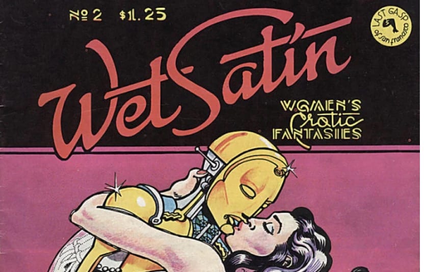erotic vintage comics, wet satin