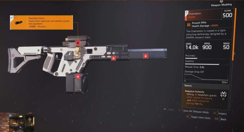 Division 2, chameleon exotic weapon, episode 3 dlc