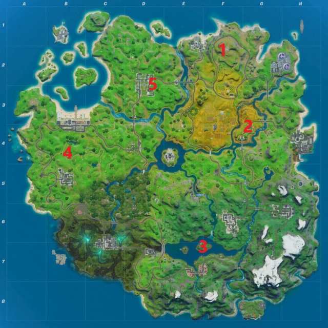 Fortnite Safe House locations map