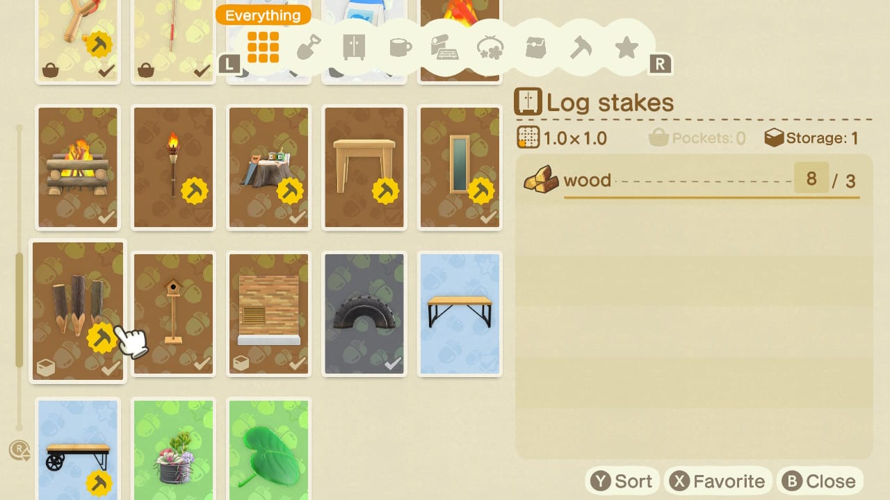 Animal Crossing New Horizons How To Make Log Stakes