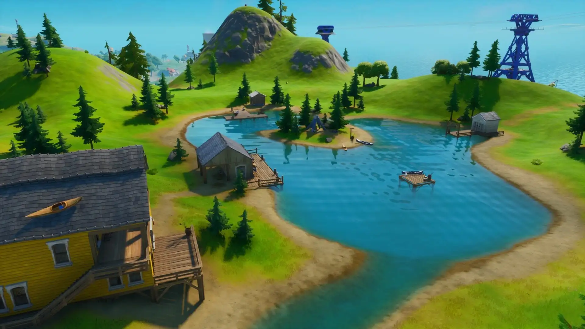 Fortnite Lake Canoe, Camp Cod, Rainbow Rentals Locations