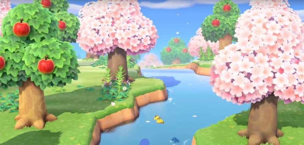 cherry pink blossom trees in animal crossing new horizons