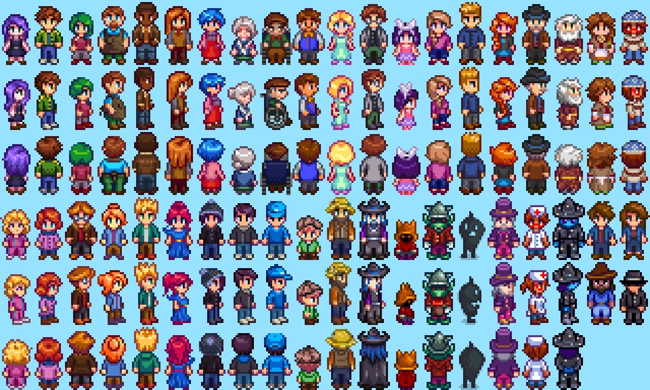 NPCs in Stardew Valley change their clothing depending on the season. compl...