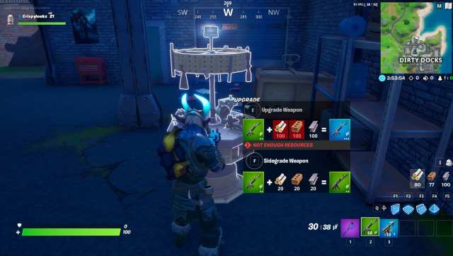 how to sidegrade weapons in Fortnite