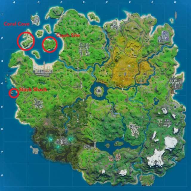 how to visit coral cove crash site and stack shack without swimming in fortnite