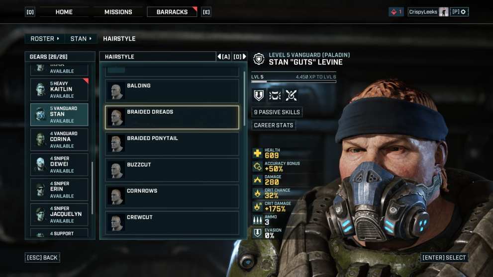 customize character appearance gears tactics