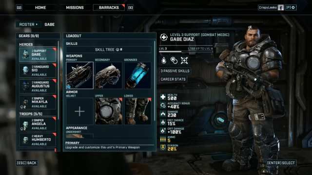 Upgrading Weapons and Armor in Gears Tactics, gears tactics upgrade weapons
