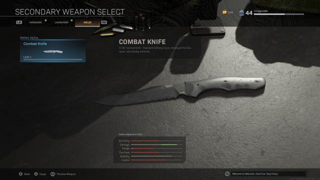 how to use a knife in warzone