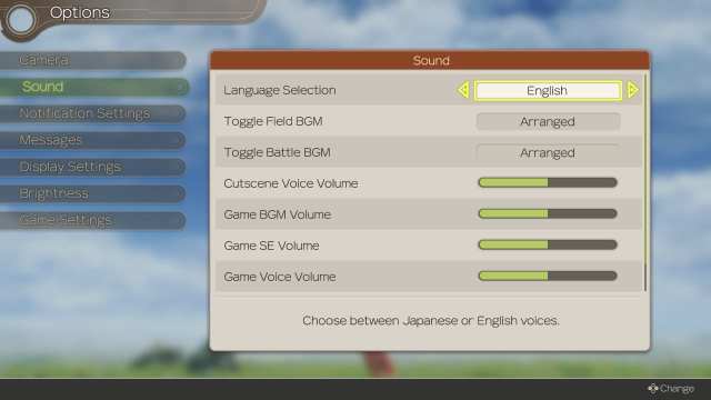 how to change to japanese voices in xenoblade chronicles