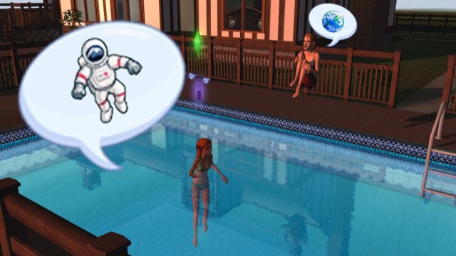 Talking in the pool in Sims 2