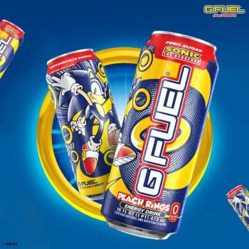 Sonic the Hedgehog, G Fuel, Peach Rings energy drink