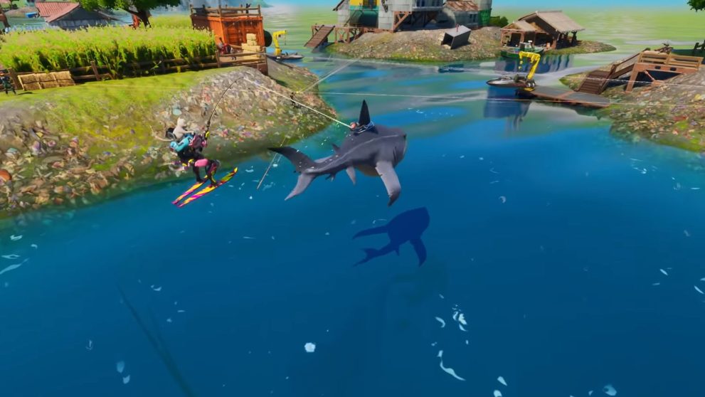 riding sharks in fortnite