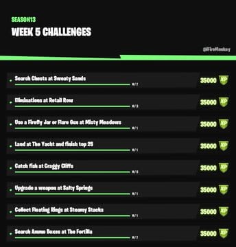 Fortnite week 5 challenges