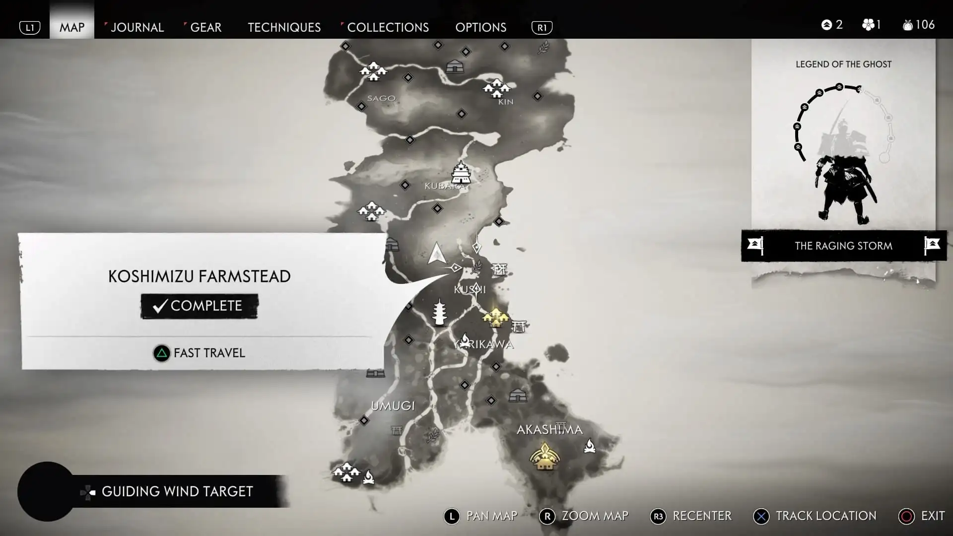 ghost of tsushima location map