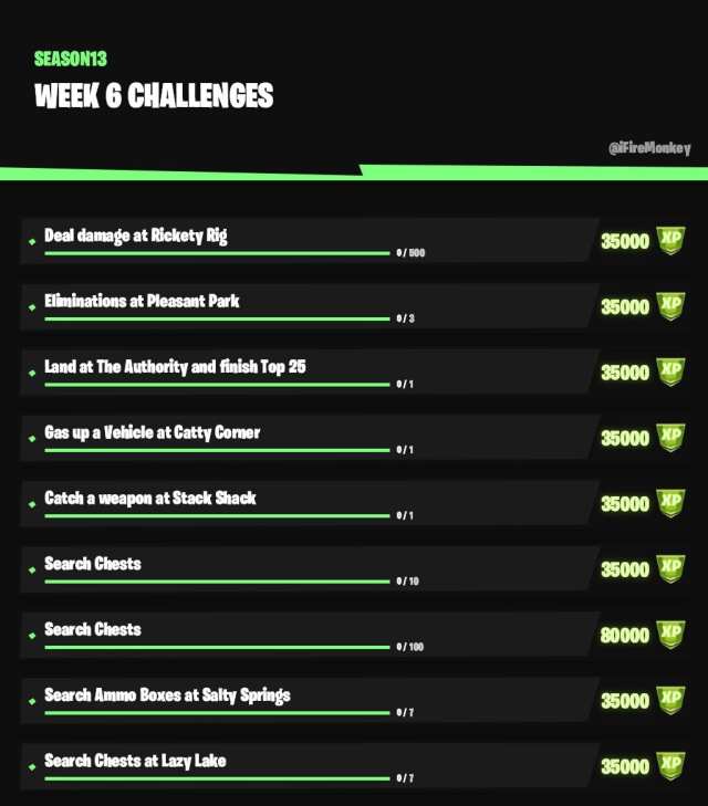 fortnite week 6 challenges