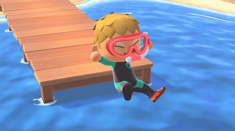 wetsuit, animal crossing new horizons, fish and bugs leaving in august
