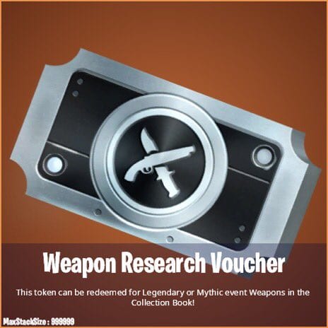 Weapon research vouchers in fortnite