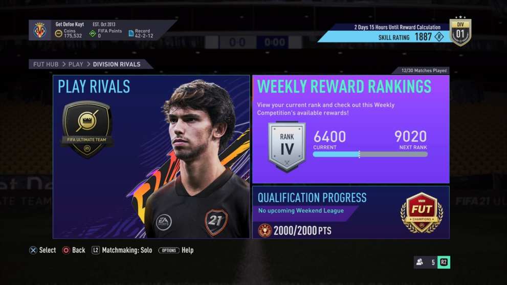 fifa 21, weekly rivals games remaining