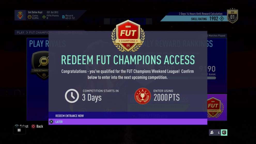 fifa 21, redeem fut champions weekend league points