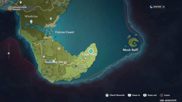 Genshin Impact Musk Reef Map