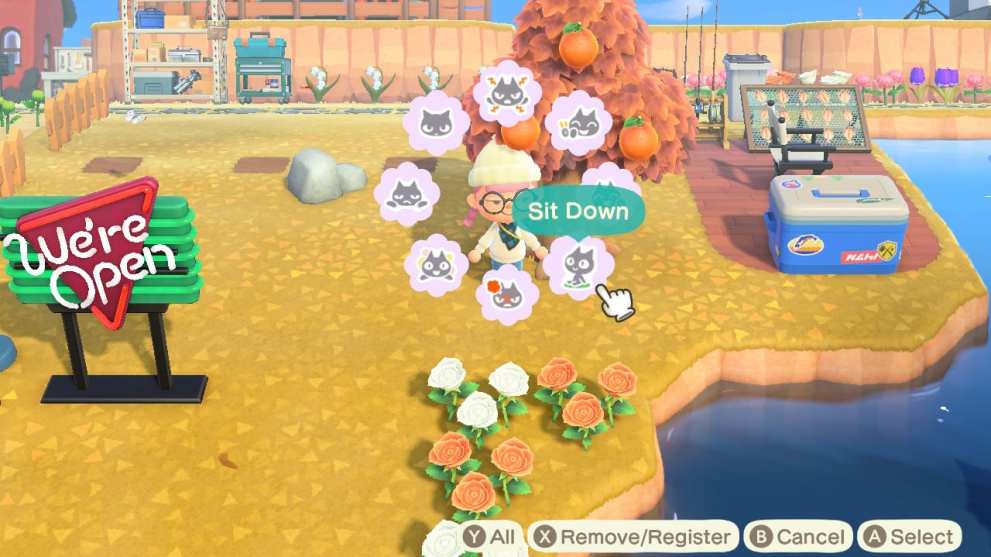 animal crossing new horizons sit