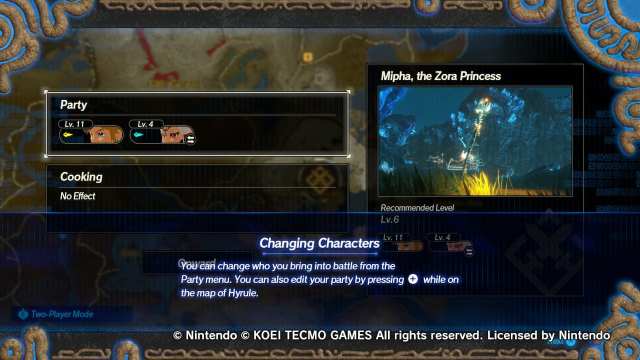 hyrule warriors age of calamity, change characters