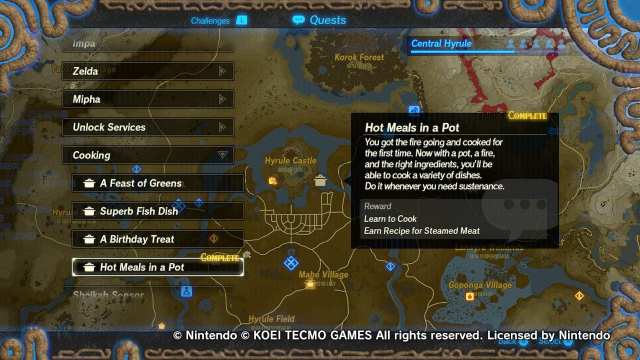 hyrule warriors age of calamity recipes