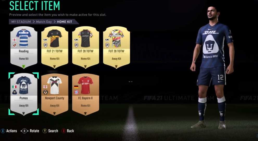 FIFA 21, Ultimate Team, Change Kits