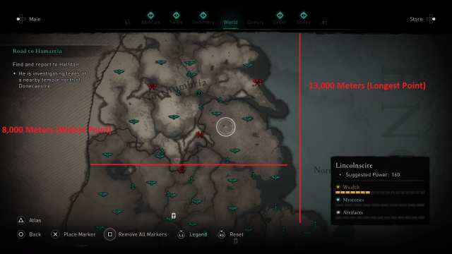 Here's How Big Assassin's Creed Valhalla's Map Is (Measured)