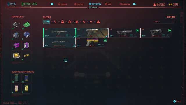 Cyberpunk 2077: How to Open Inventory & Backpack