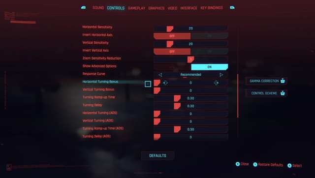 cyberpunk 2077 best controller settings