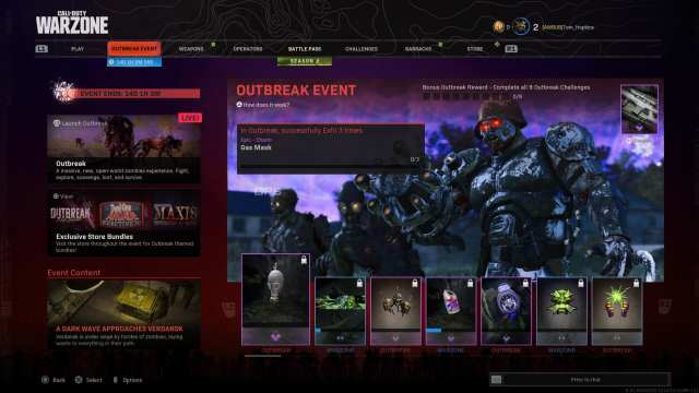 warzone outbreak challenges