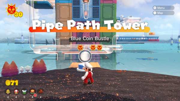 bowsers fury pipe path tower cat shines
