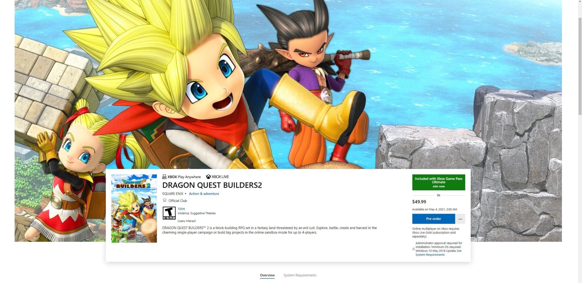 Dragon Quest Builders 2 Llegará A Xbox Y Windows 10 Incluido Game Pass Updated 5245