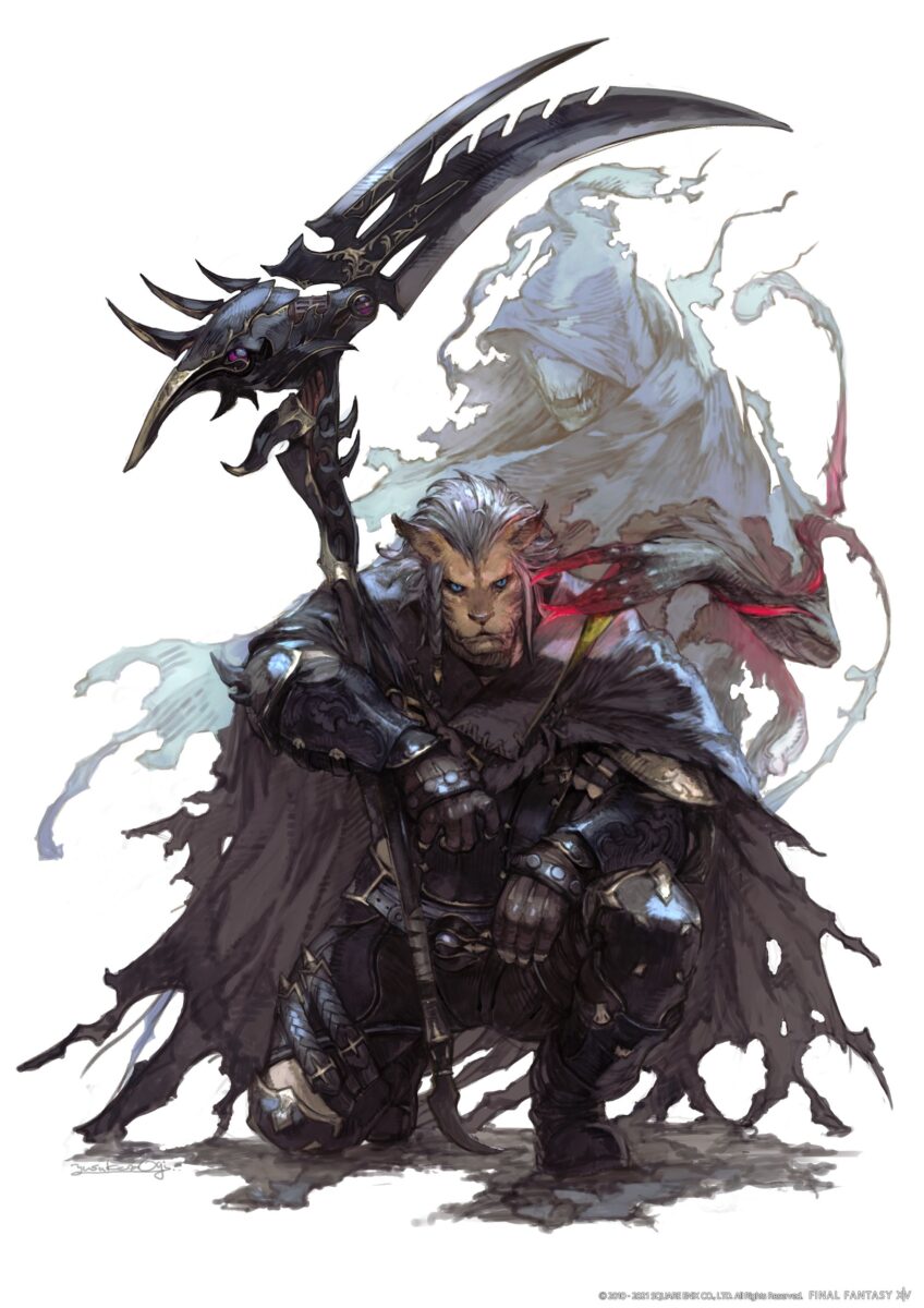 ffxiv shadowbringers logo on Final Fantasy Xiv Endwalker Expansion Official Screenshots Art Show Male Viera Reaper Locations