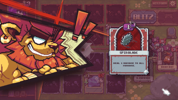 An un-named anthropomorphic lion is using an attack.