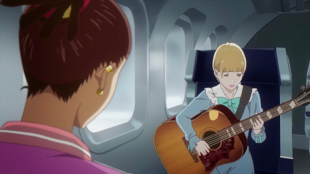 Carole & Tuesday have a jam session while riding a train