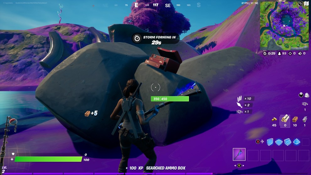 collect stone from the aftermath in fortnite