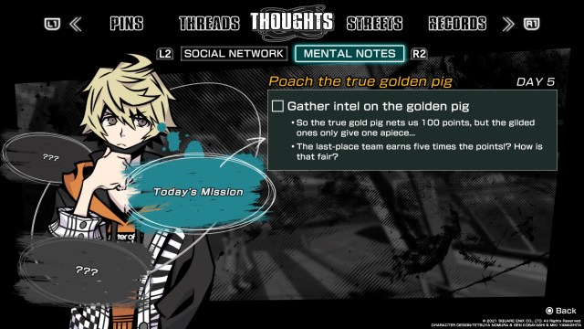 NEO The World Ends with You mental notes