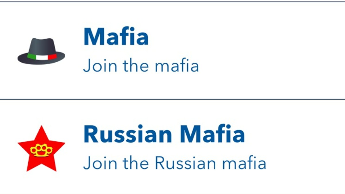 The two mafia options in BitLife.
