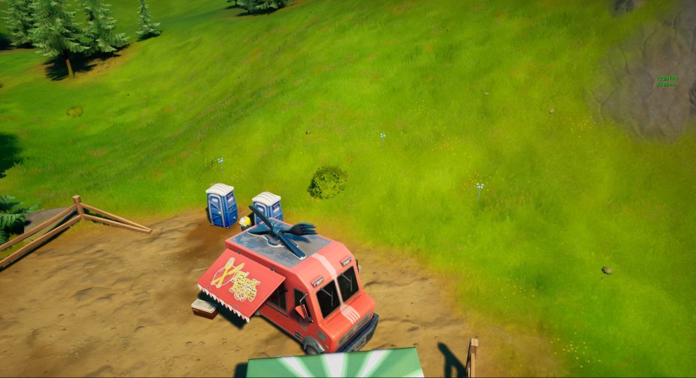 Fortnite place saplings at fork knife food truck