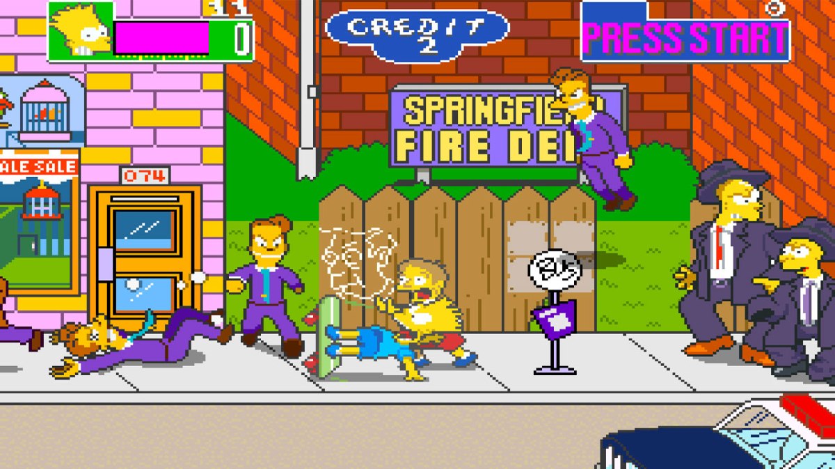 Bart from The Simpsons in the original 1991 arcade game
