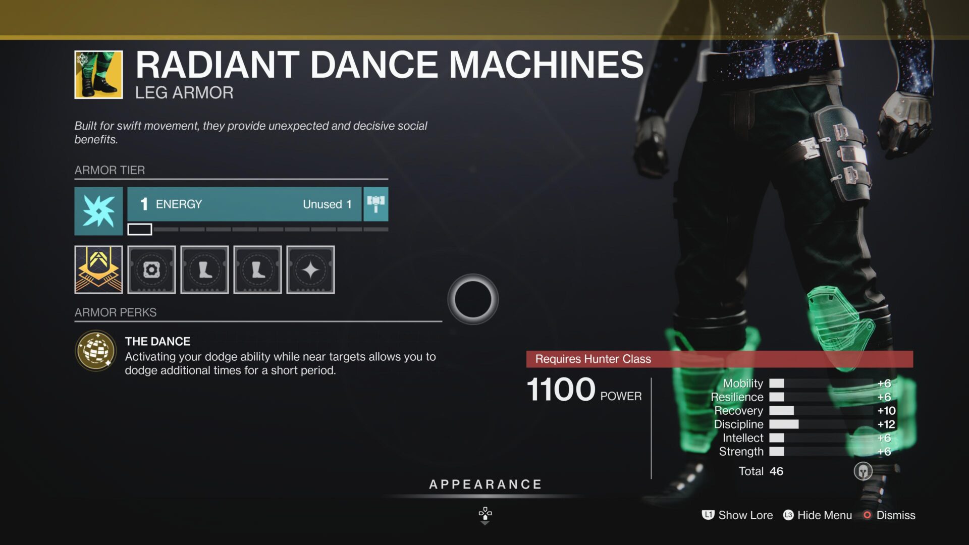 Destiny 2 How to Get the Radiant Dance Machines Exotic Hunter Leg Armor