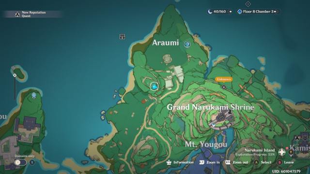 Genshin Impact Special Treasure Araumi Map