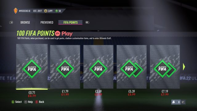 Comprar o FUT 22 – 4.600 FIFA Points