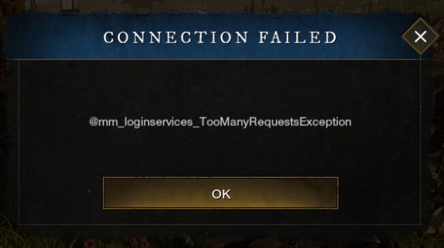 New World Too Many Requests Exception error
